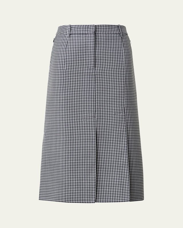 Vichy Wool Midi Skirt