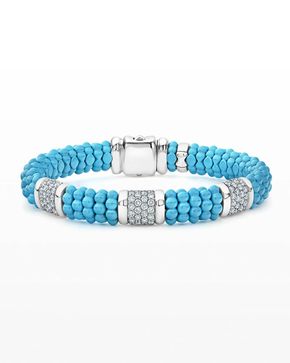 Blue Caviar 3-Station Diamond Rope Bracelet
