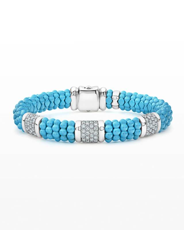 Blue Caviar 3-Station Diamond Rope Bracelet