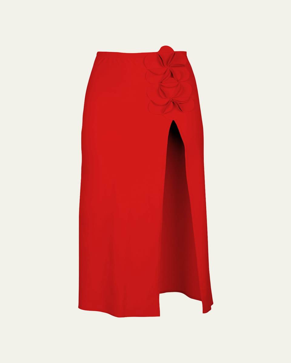 Tess Straight Rosette Maxi Skirt