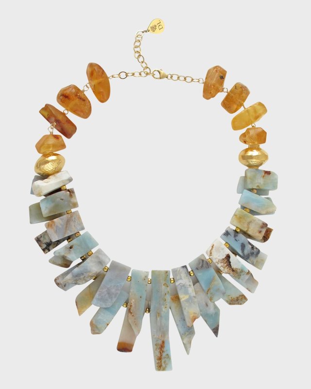 Amazonite and Amber Necklace