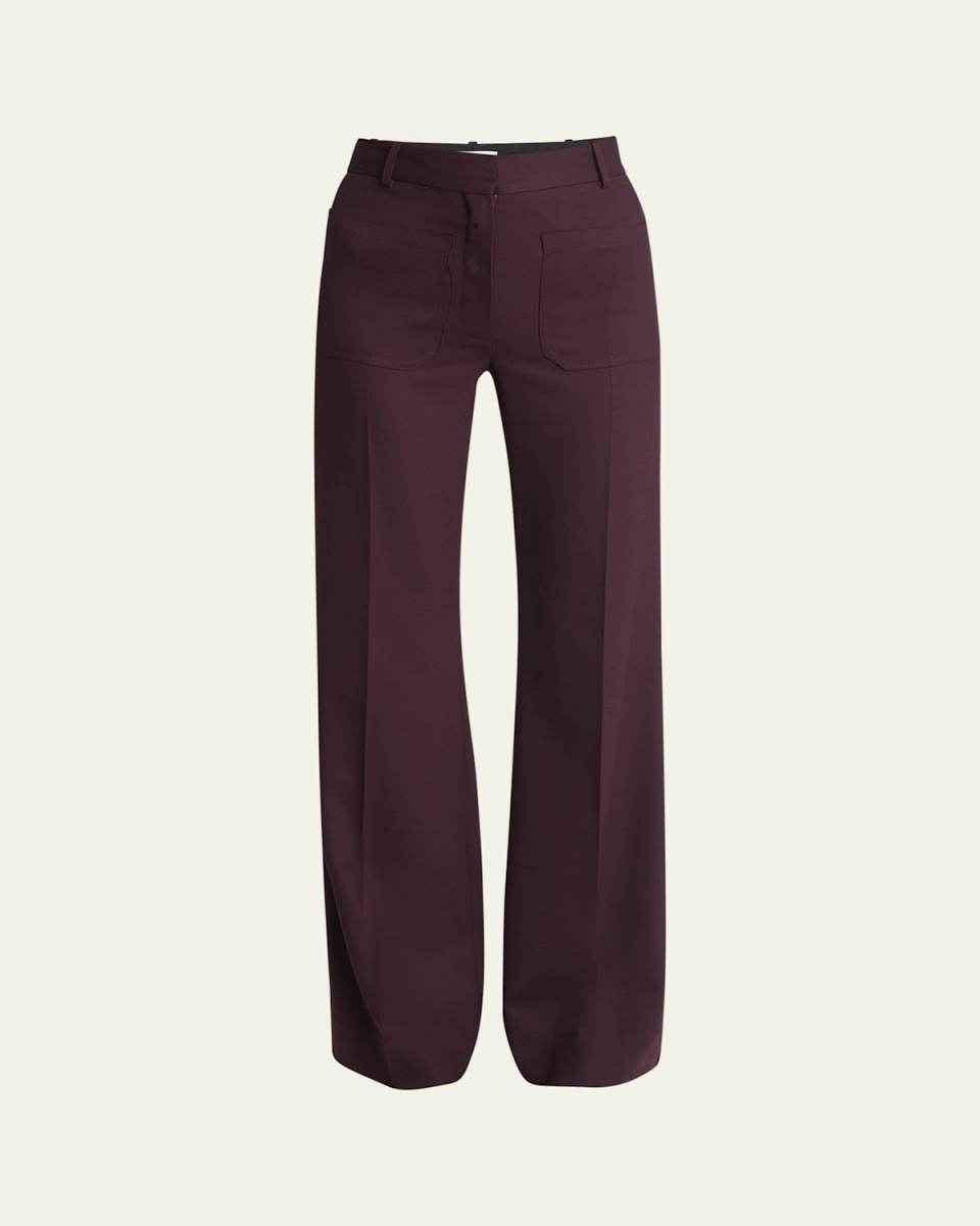 Alina Tailored Flared Wool Trousers