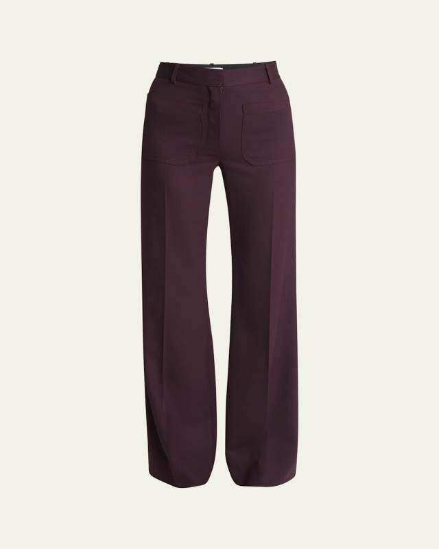 Alina Tailored Flared Wool Trousers