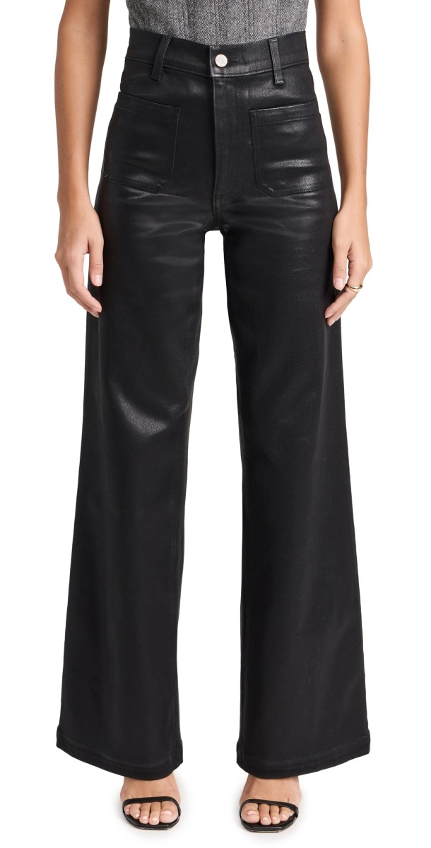 LE JEAN Virginia Wideleg Pants Black Coated