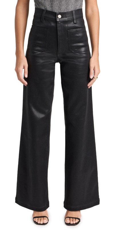 LE JEAN Virginia Wideleg Pants Black Coated