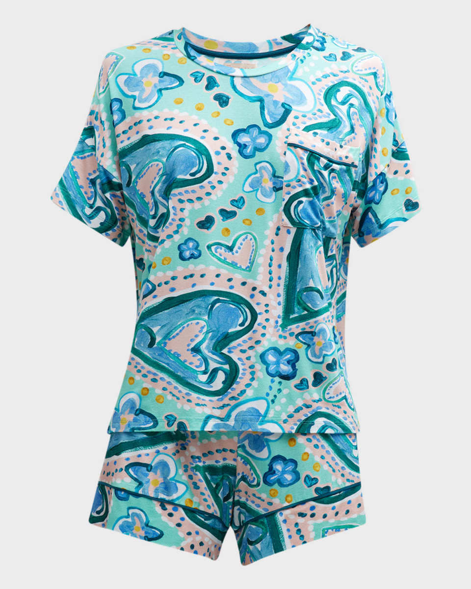 Alex Heart-Print Short Pajama Set