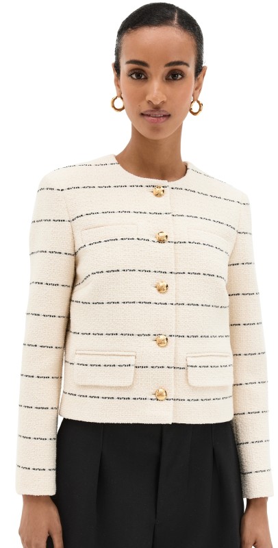 Nili Lotan Paige Jacket Black/Ivory Stripe