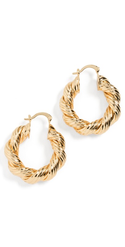 Loeffler Randall Atticus Large Twisted Hoops Gold