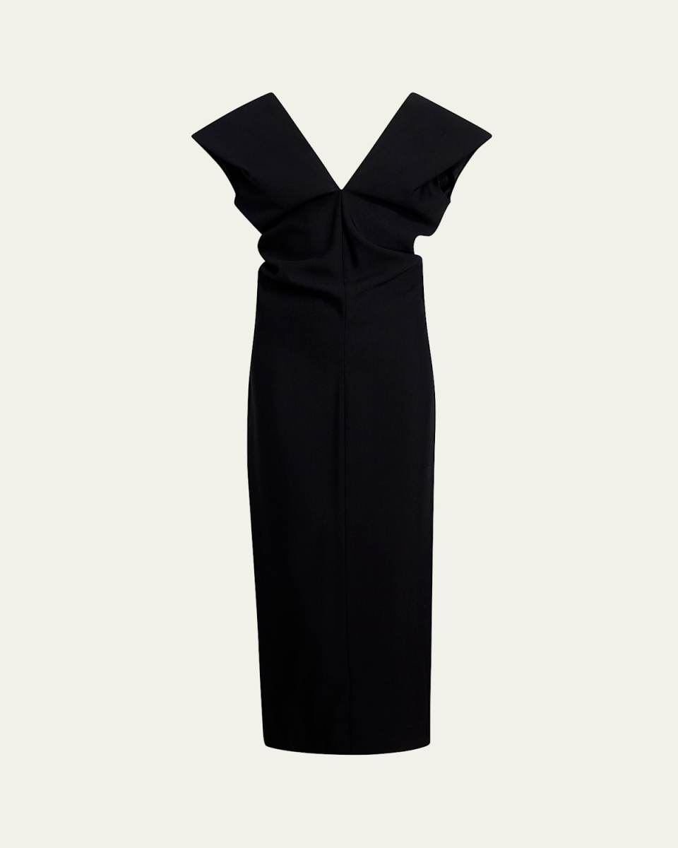 Ima Long Column Wool Dress