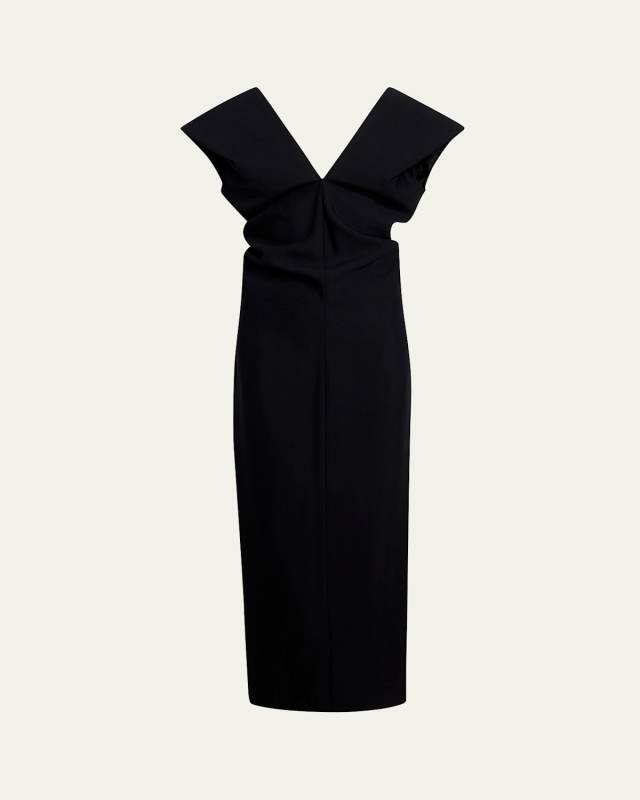Ima Long Column Wool Dress