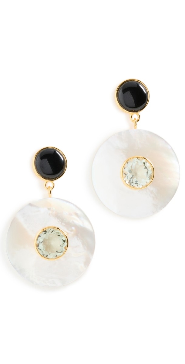 Lizzie Fortunato Taj Disc Earrings Pearl