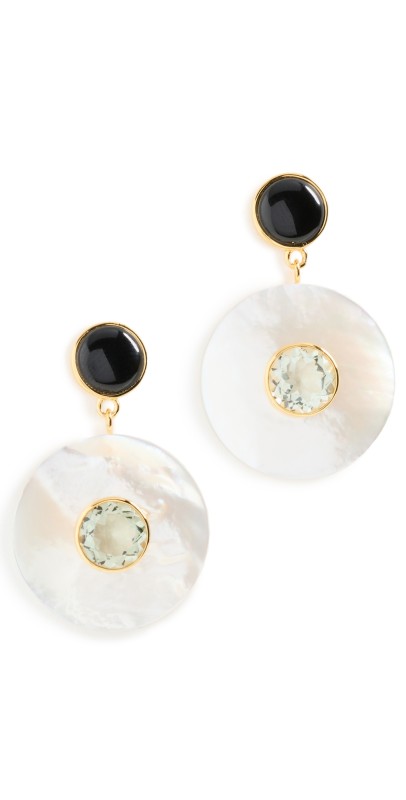 Lizzie Fortunato Taj Disc Earrings Pearl