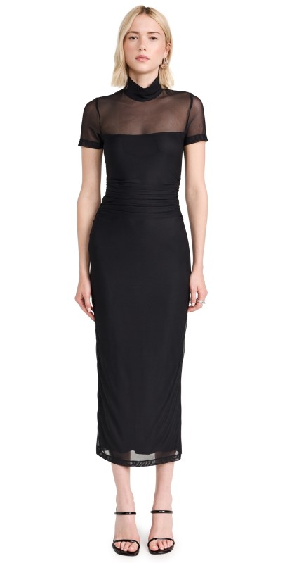 Amanda Uprichard Dominique Dress In Mesh Black