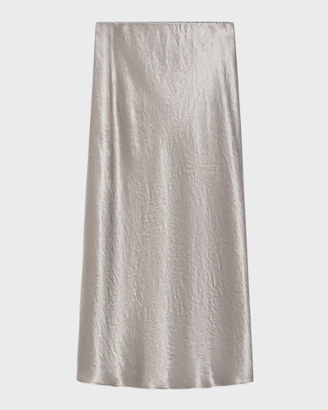 Alessio Straight Satin Midi Skirt
