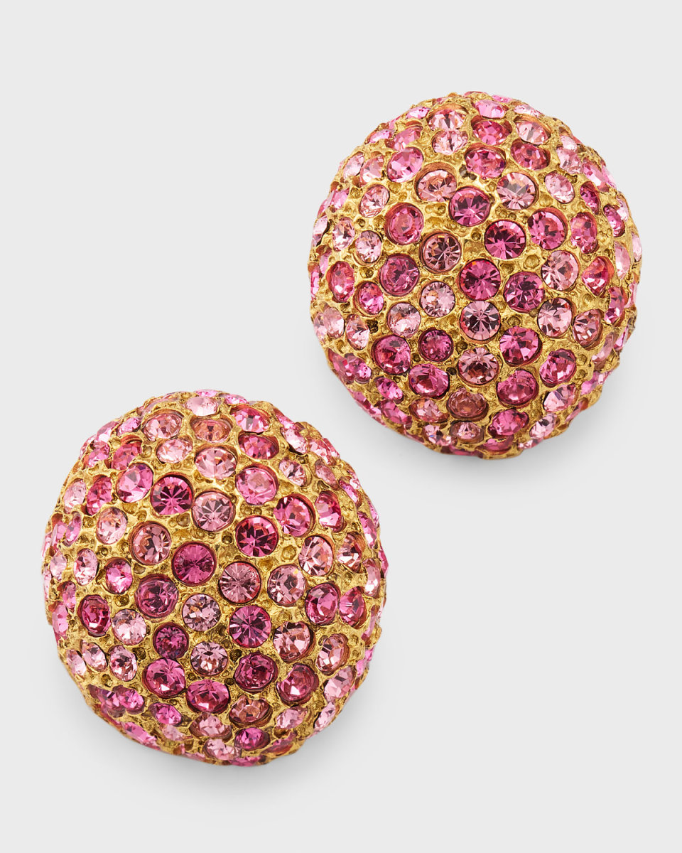 Crystal Button Earrings