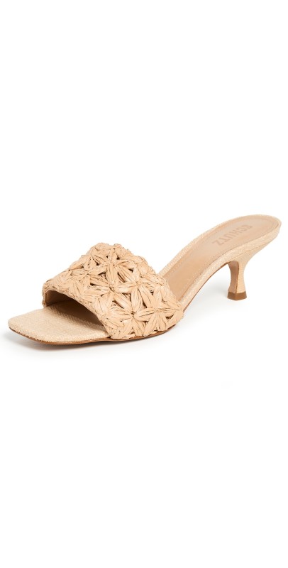 Schutz Dethalia Straw Slide Heels Perola