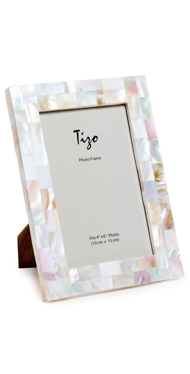 Tizo Design Photo Frame 4x6 Mother of Pearl Whit