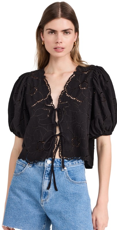 Free People Bali June Top Black Combo
