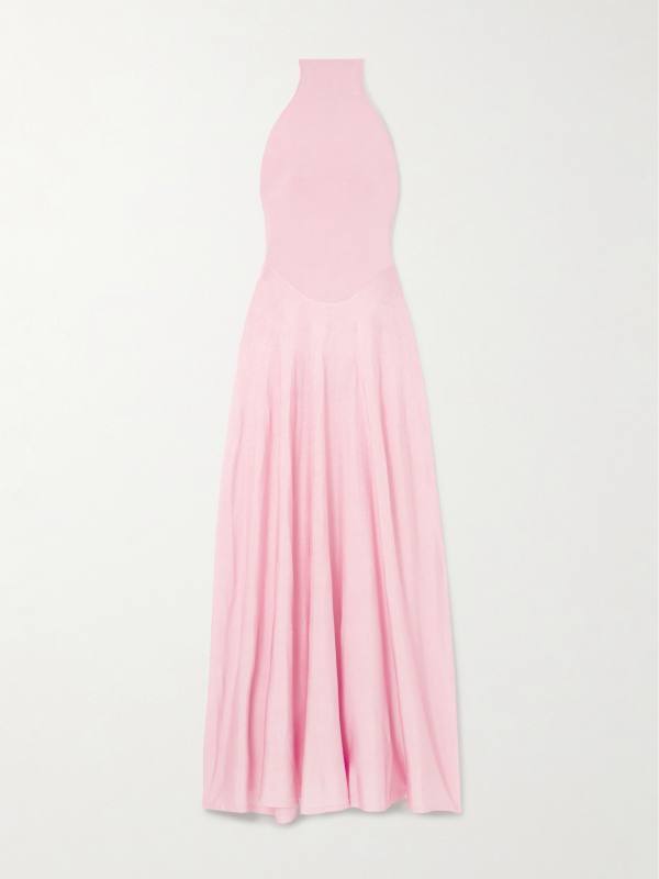 ALAIA Sleeveless turtleneck jersey maxi dress