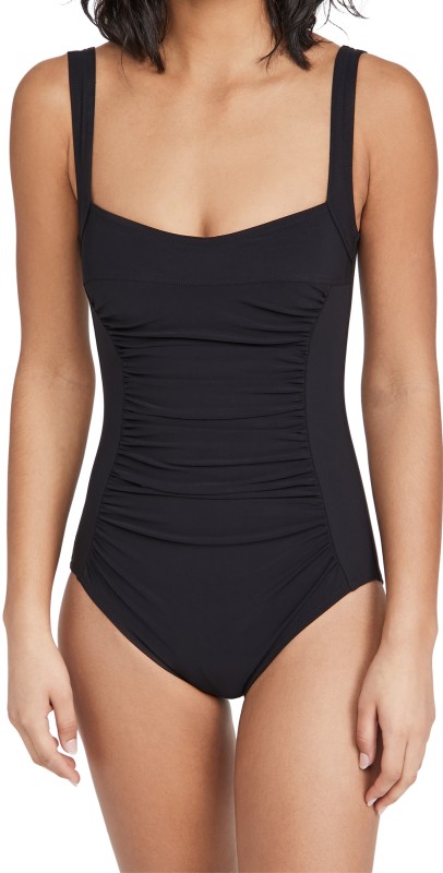 Karla Colletto Basics Square Neck Silent Underwire One Piece Black