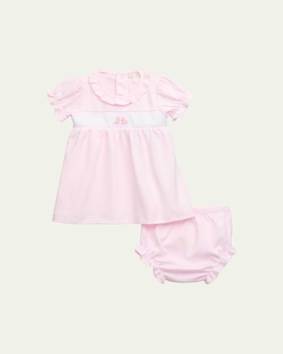 Girl's Premier Cottontail Hollows Smocked Dress, Size 0M-9M