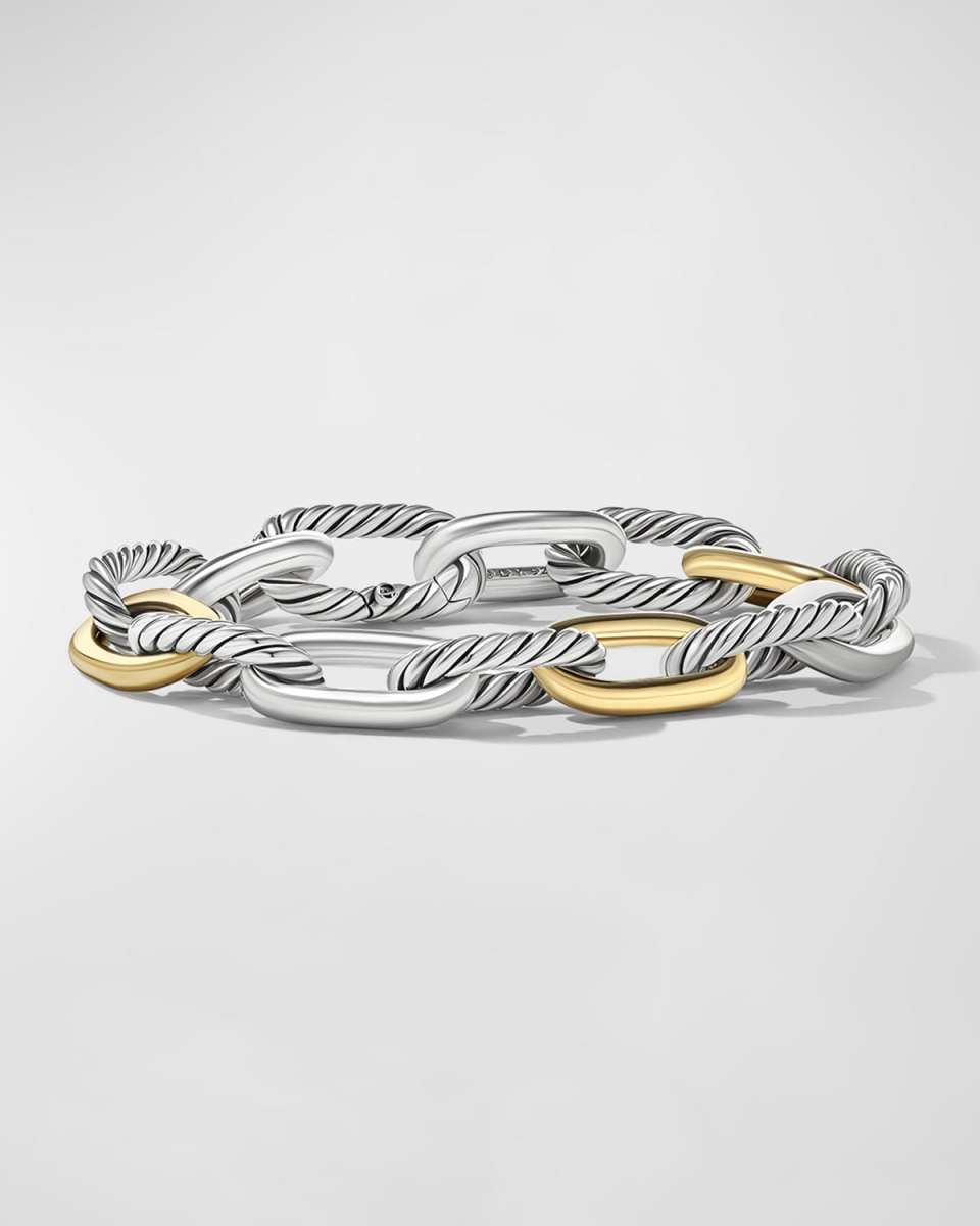 DY Madison Chain Bracelet in Silver with 18K Gold, 11mm