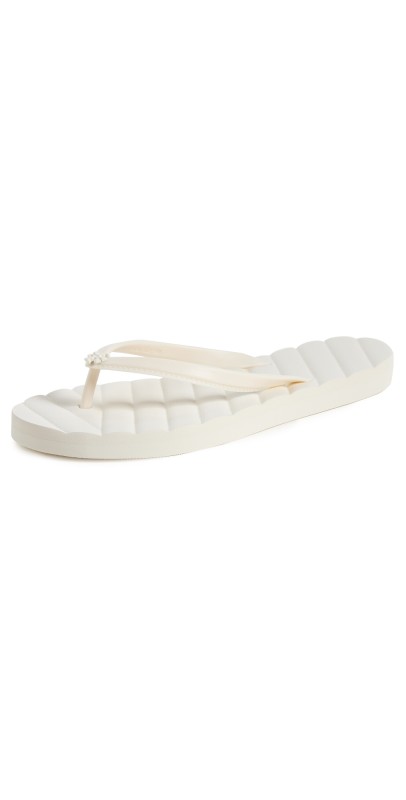 Tory Burch Kira Flip Flops Ivory/Ivory/Ivory Eva