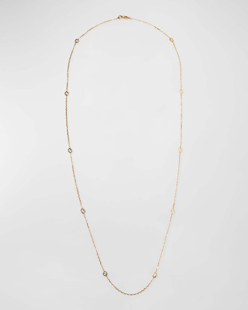 Interlocking G Station 18k Yellow Gold Necklace