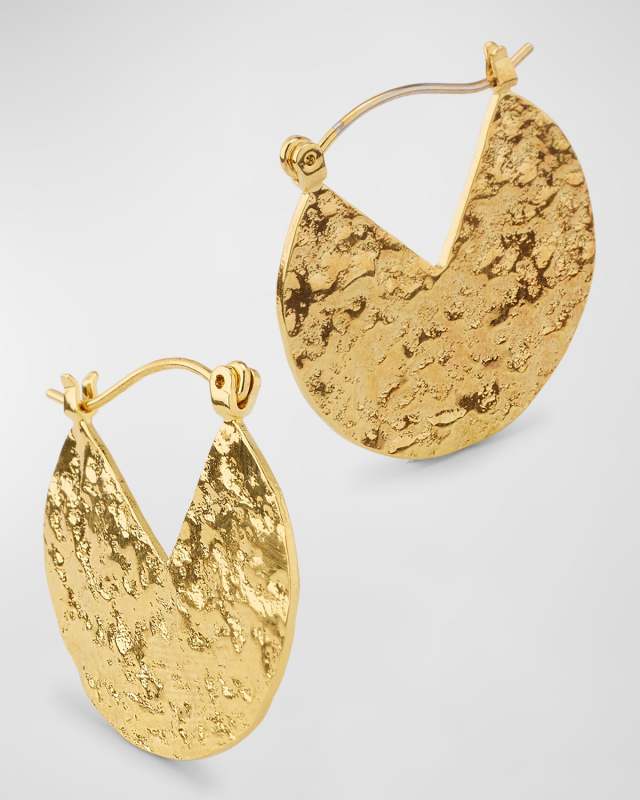 Wedge Gold Circle Hoop Earrings