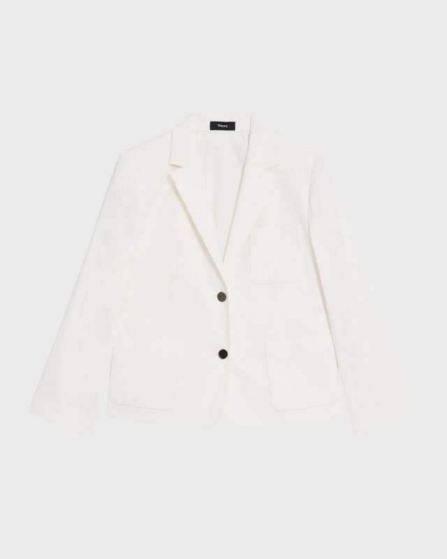 Shrunken Patch-Pocket Blazer Jacket