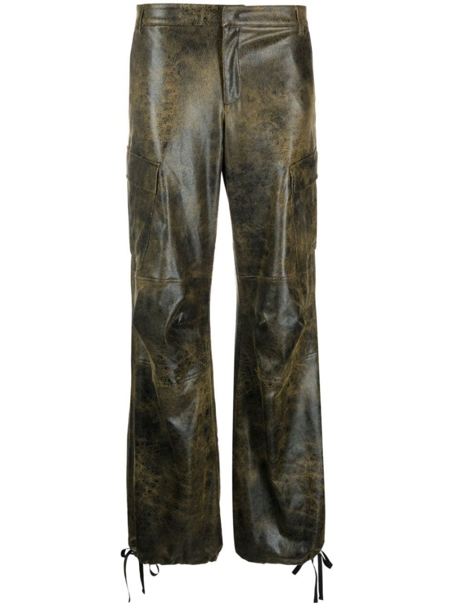 distressed-effect tapered trousers