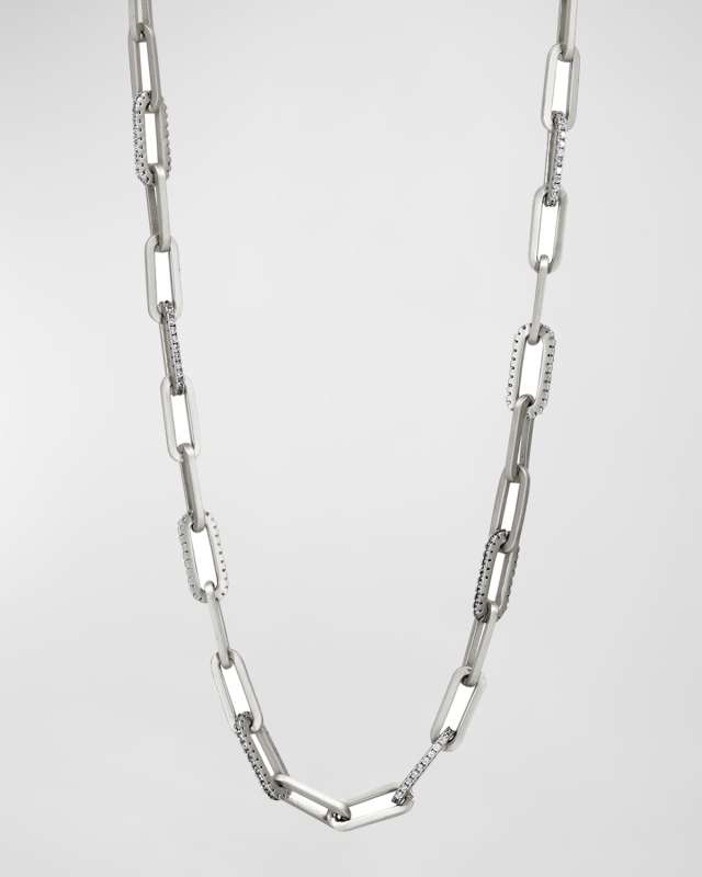 Coastal Chain Layering Link Necklace in Sterling Silver