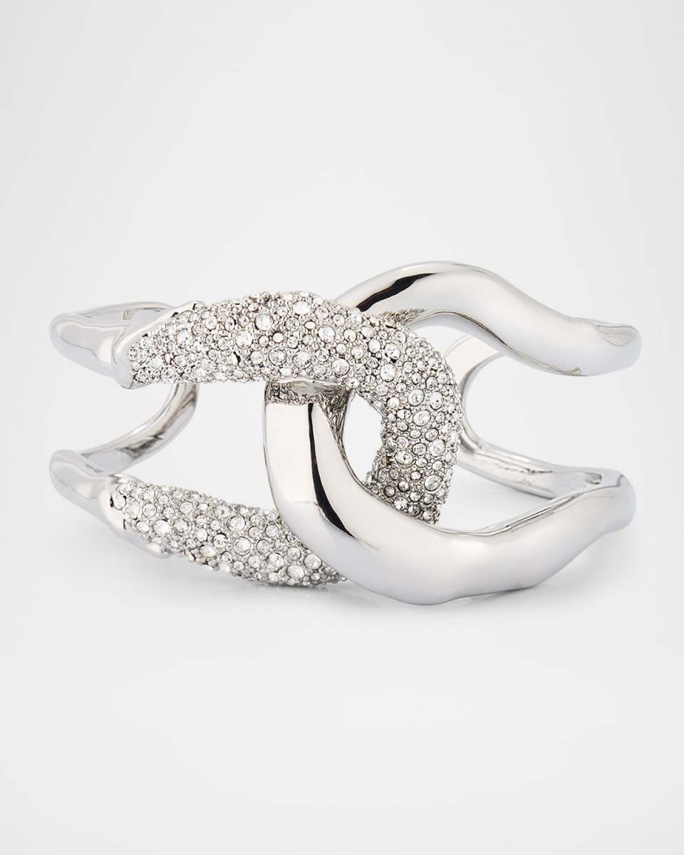 Solanales Crystal Interlocked Cuff Bracelet