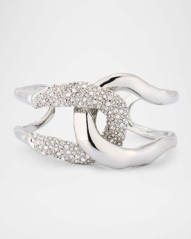 Solanales Crystal Interlocked Cuff Bracelet