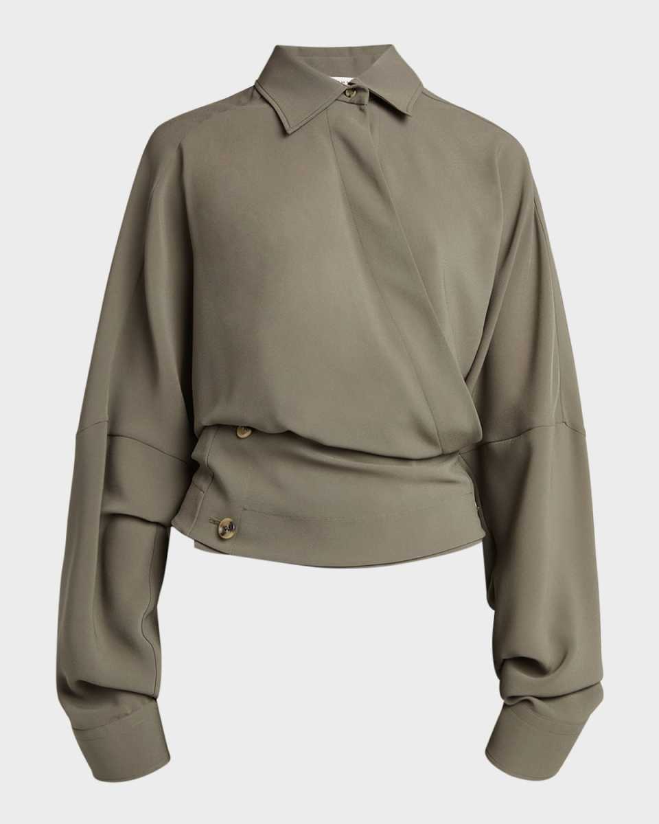 Draped Crepe Blouse