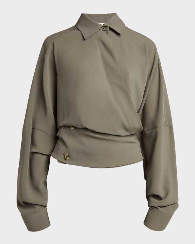 Draped Crepe Blouse