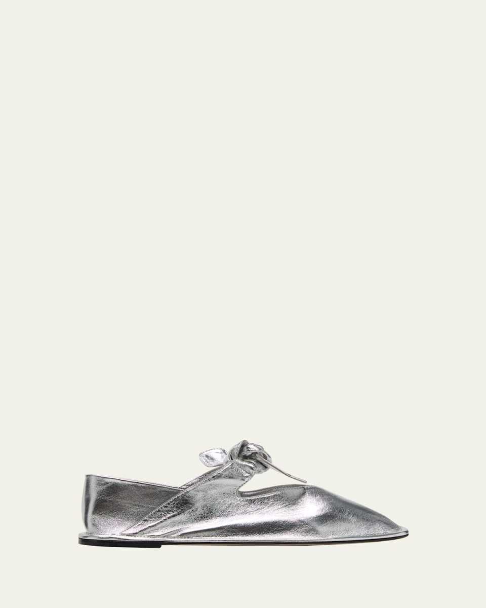 Llasada Lambskin Bow Ballerina Loafers