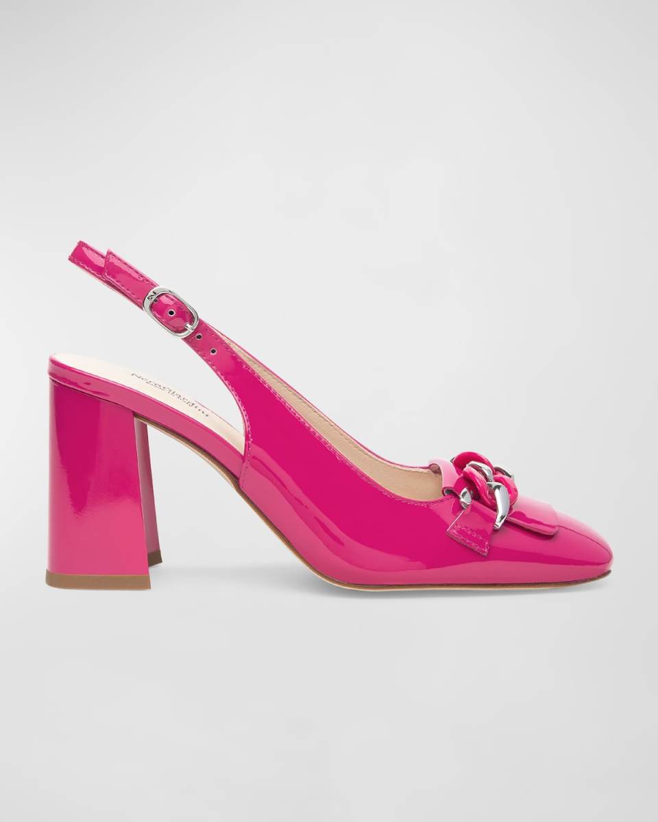 Patent Chain Slingback Pumps