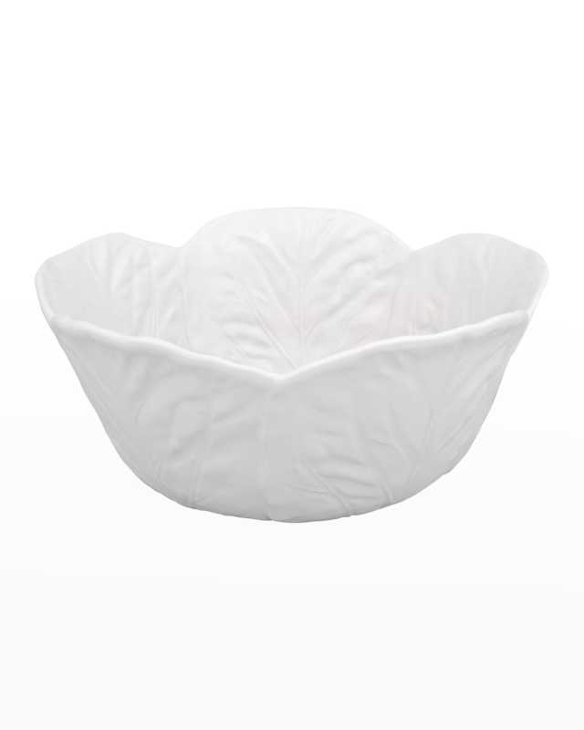 Cabbage 115 oz. Tall Salad Serving Bowl, Beige