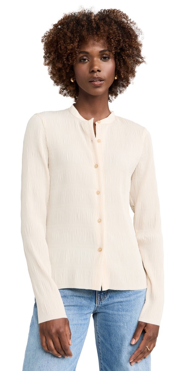 rag & bone Belle Ruched Shirt Ivory