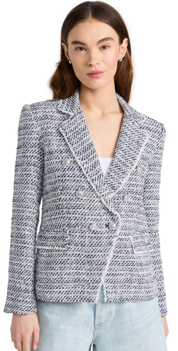 Generation Love Eliza Tweed Blazer White/Indigo