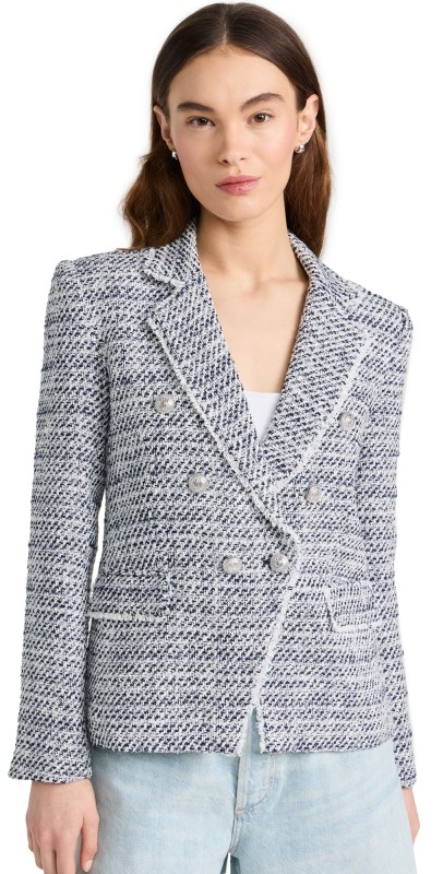 Generation Love Eliza Tweed Blazer White/Indigo