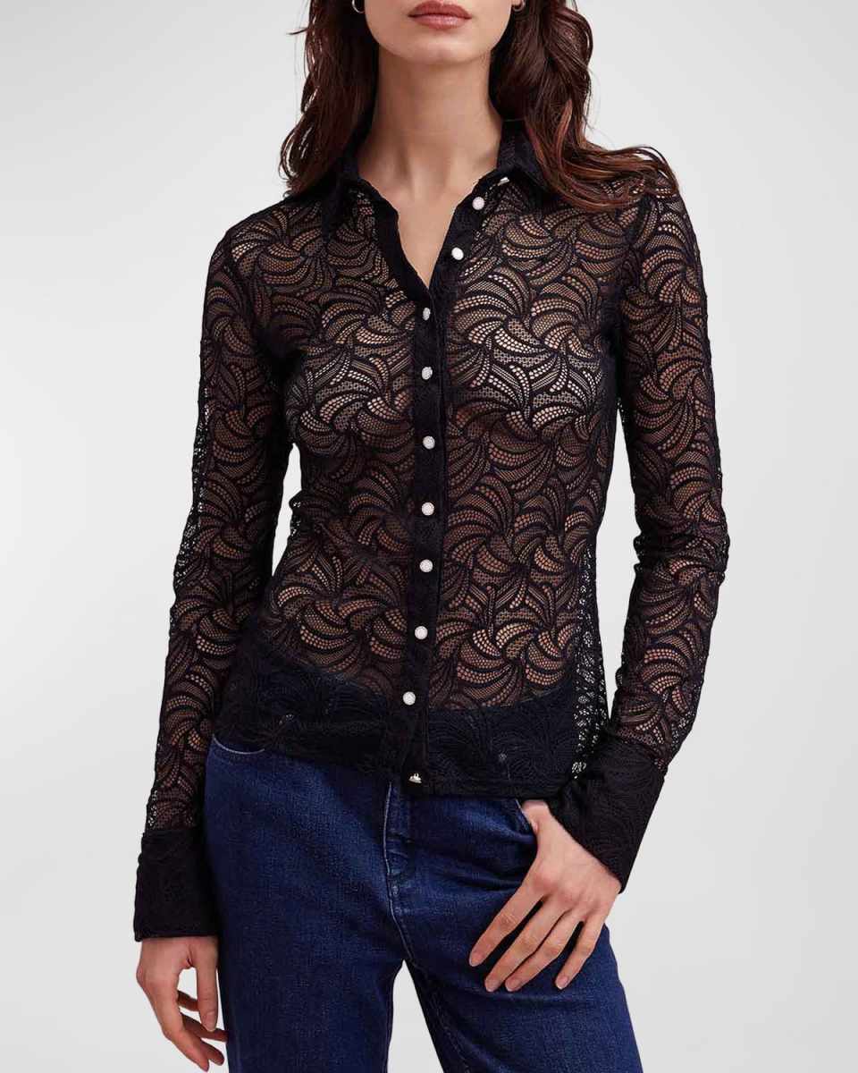 Atelier Button-Down Lace Shirt