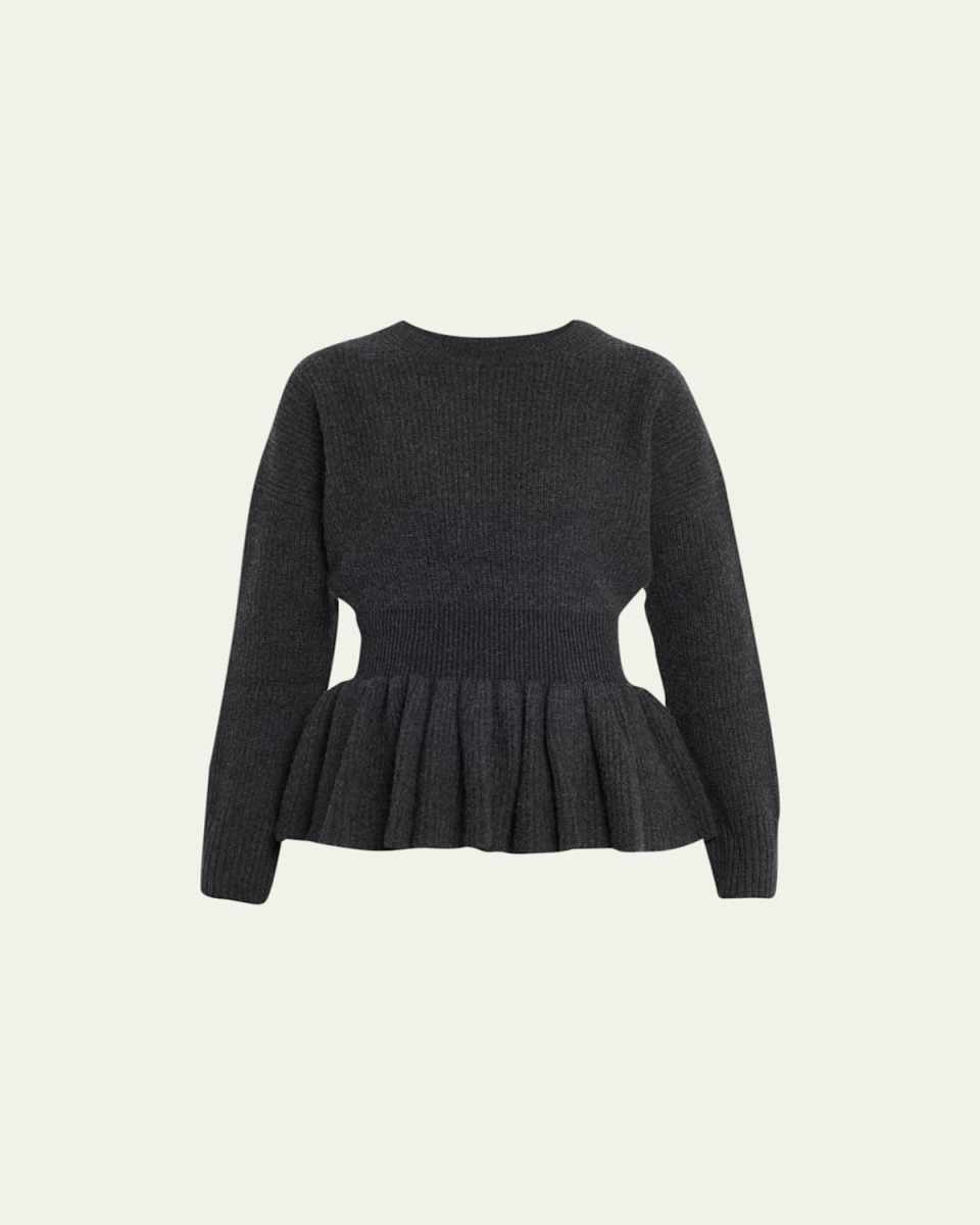 Vido Peplum Wool Cashmere Sweater