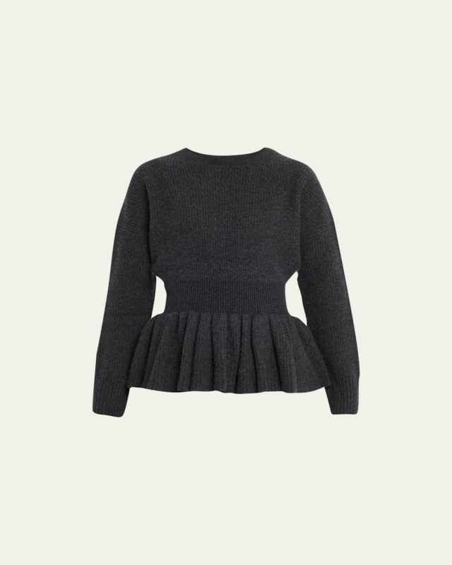 Vido Peplum Wool Cashmere Sweater