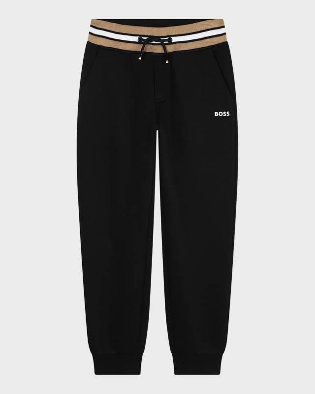 Boy's Logo-Print Fleece Trousers, Size 4-