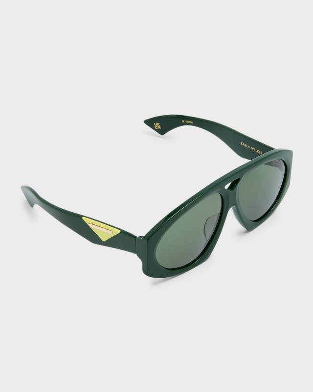 Logo Acetate Aviator Sunglasses