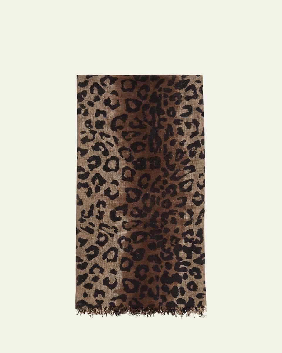 Kaell Cheetah-Print Cashmere Blend Scarf
