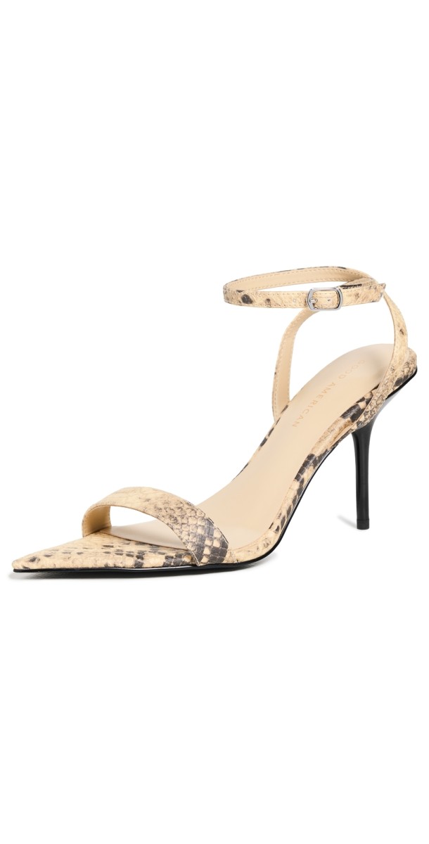 Good American Pointed Toe Sandals Python Snake