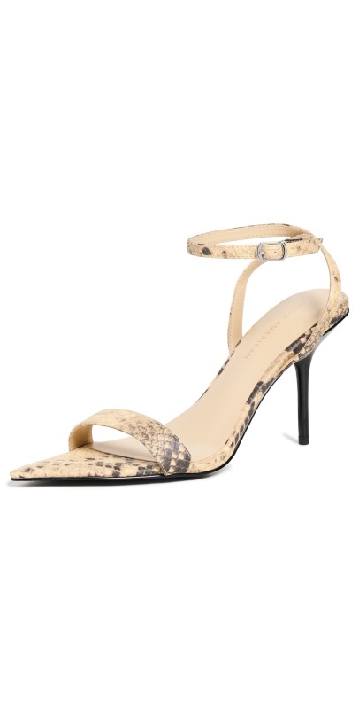 Good American Pointed Toe Sandals Python Snake